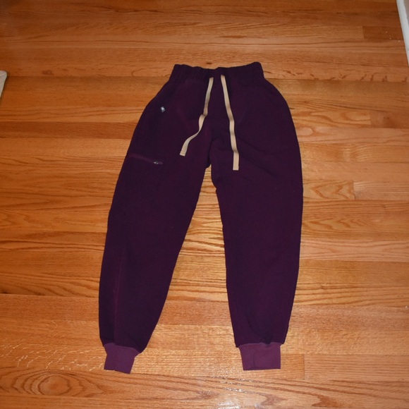 Figs Pants - Figs High Waisted Jogger Scrub Pants - Deep Purple